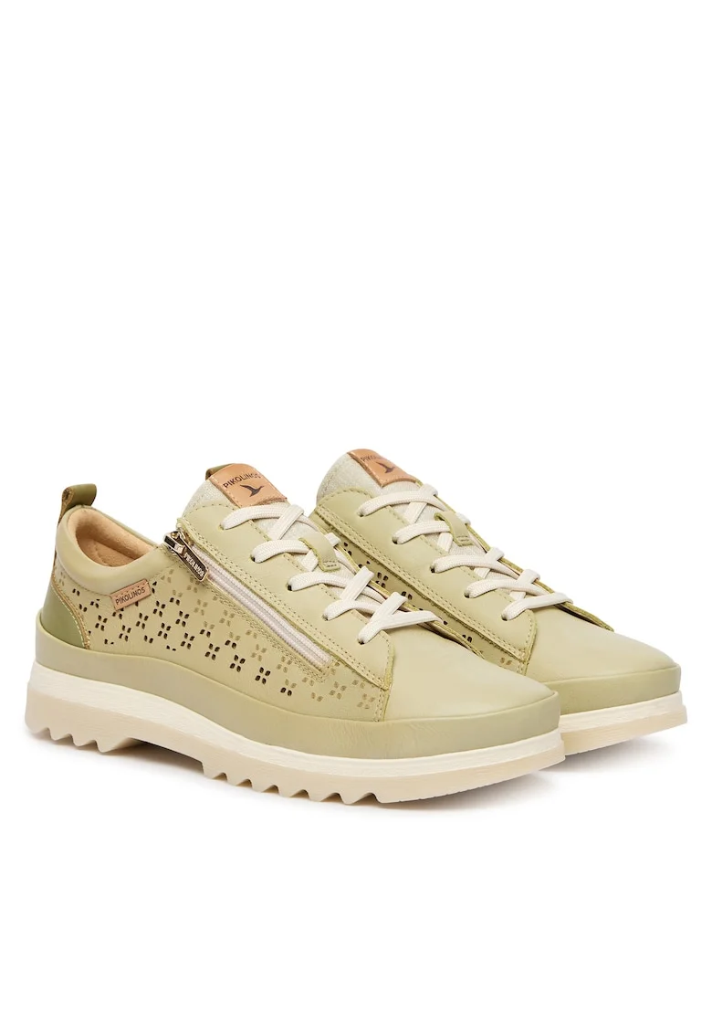 Pantofi dama,  piele naturala, bej, textil