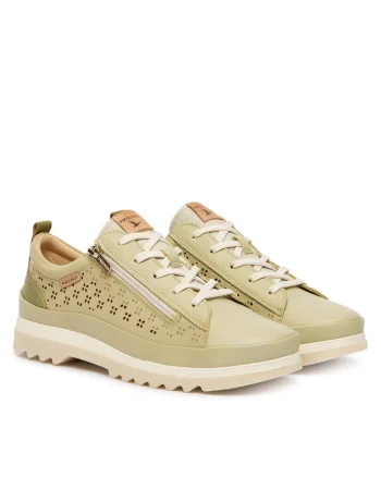Pantofi dama,  piele naturala, bej, textil