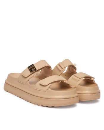 Papuci dama,  piele ecologica, bej