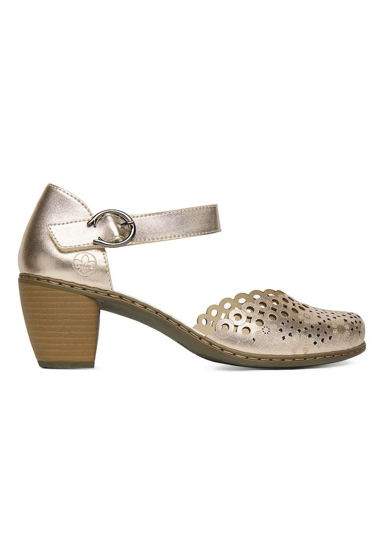 Pantofi dama,  piele naturala, auriu, toc clasic