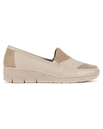 Pantofi dama,  piele naturala, bej, toc tip pana