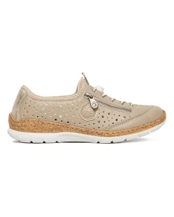 Pantofi dama,  bej, textil N42P6-62