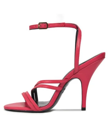Sandale dama,  stiletto, roz, piele naturala