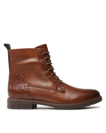 Botine dama,  piele naturala, fermoar, maro,
