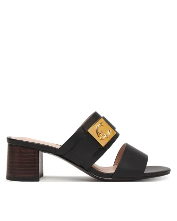 Papuci de dama,  piele naturala, negru,