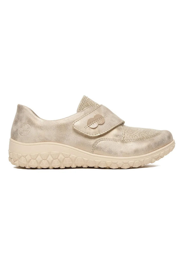 Pantofi dama,  velcro, bej, textil
