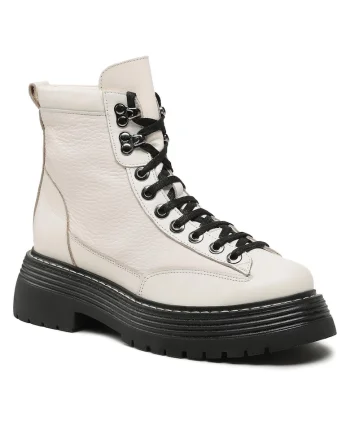 Ghete dama,  Piele naturala, Bej,