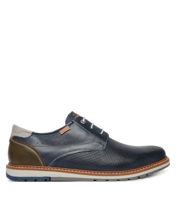 Pantofi barbati,  piele naturala, clasic, albastru