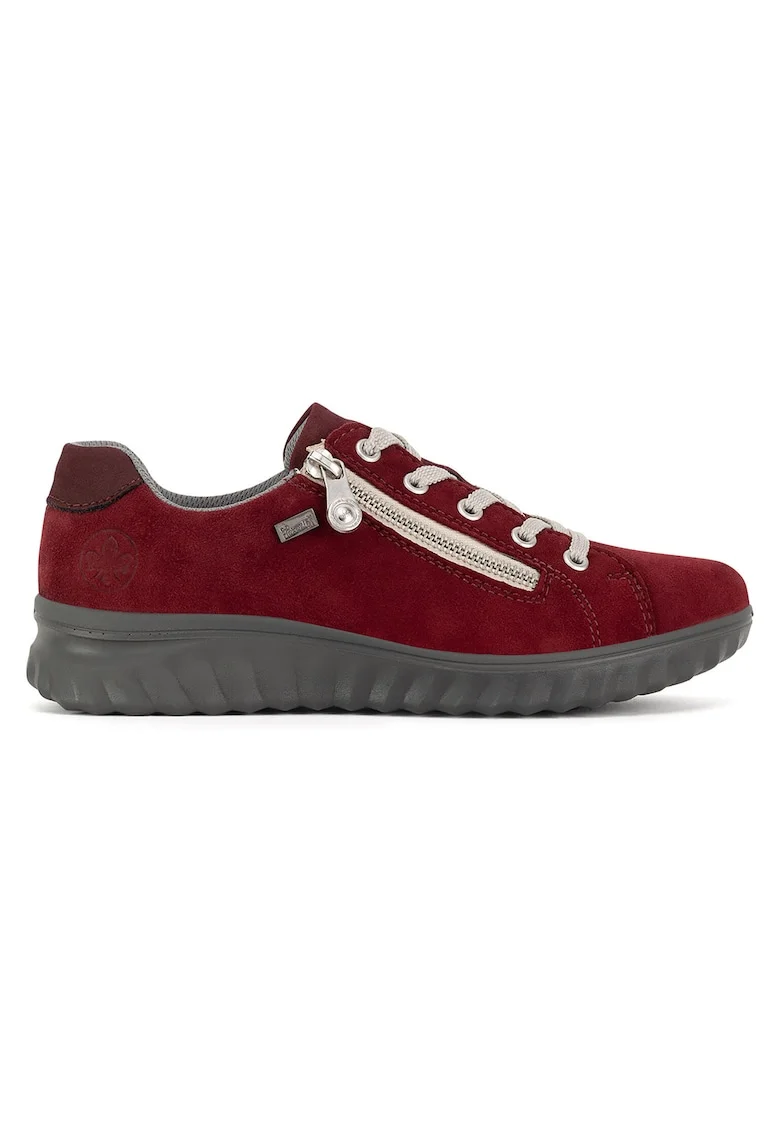 Pantofi dama,  piele naturala, rosu, fermoar