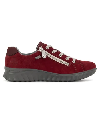 Pantofi dama,  piele naturala, rosu, fermoar