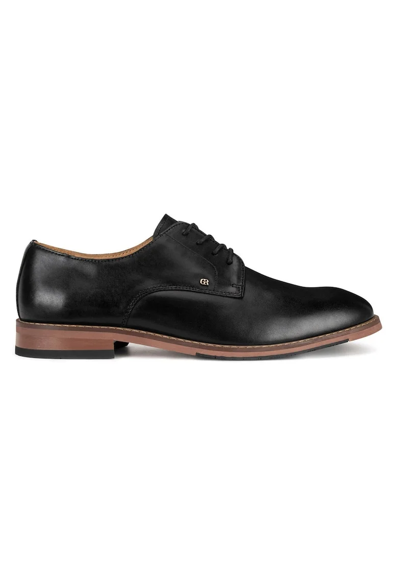 Pantofi barbati,  piele naturala/textil, negru