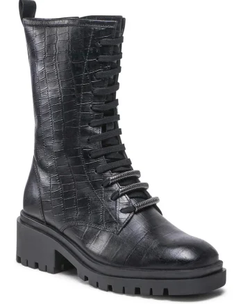 Pantofi dama,  piele naturala, negru, fermoar,
