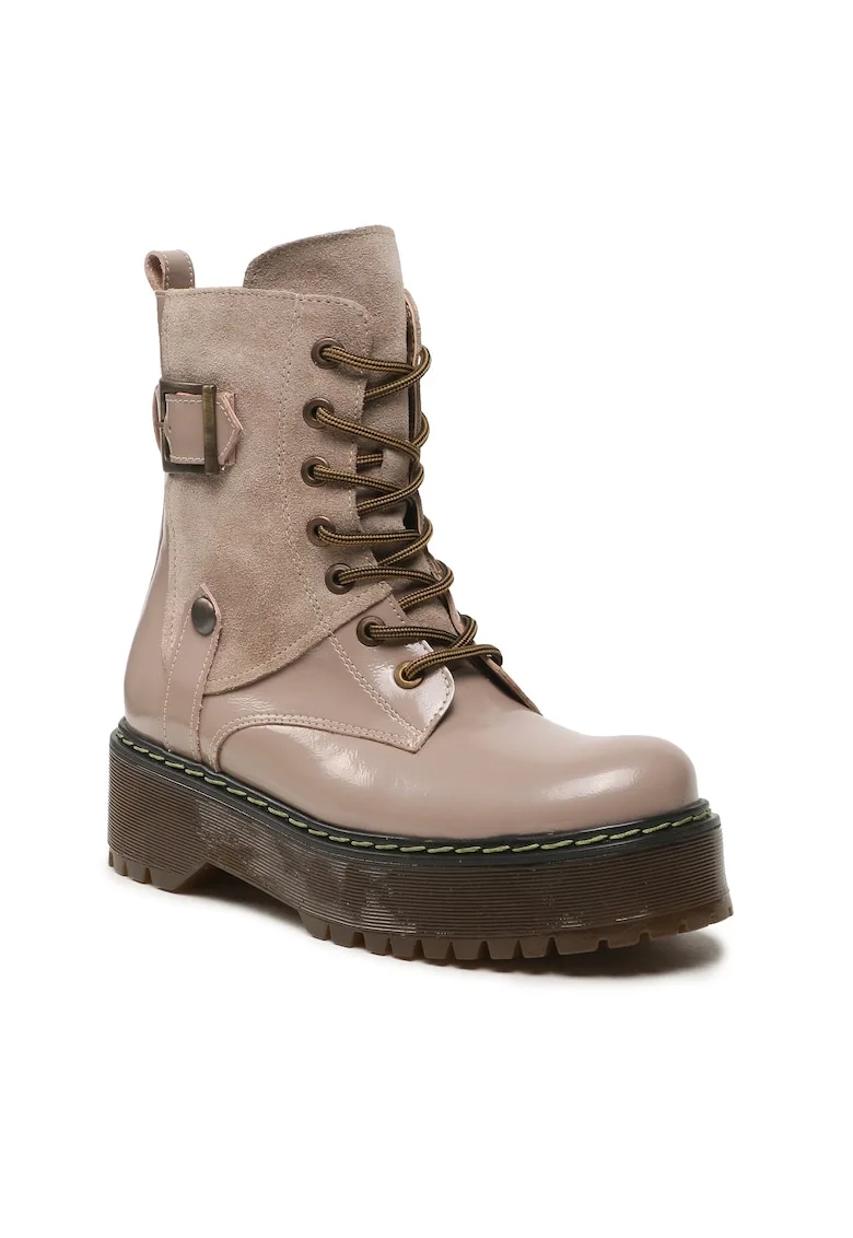 Ghete femeie,  piele naturala, bej,