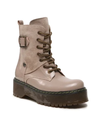 Ghete femeie,  piele naturala, bej,