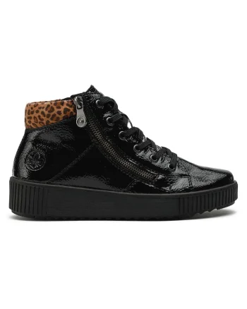 Pantofi dama,  piele ecologica, fermoar, negru,