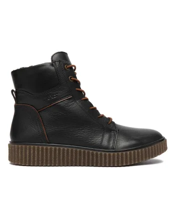 Pantofi dama,  piele naturala, negru, fermoar, lana,