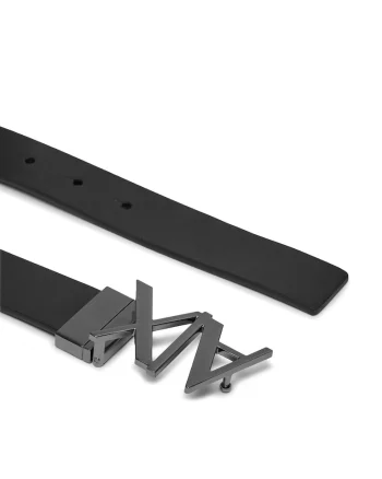 Curea barbati,  piele naturala, negru, 28