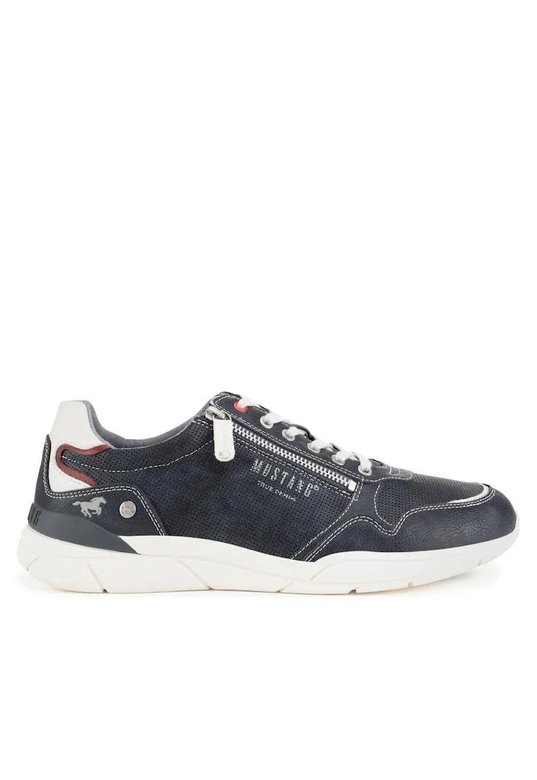 Pantofi barbati,  fermoar, material textil, albastru,