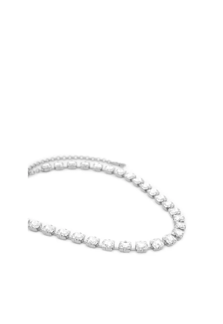 Colier dama,  plastic, argintiu, One Size INTL