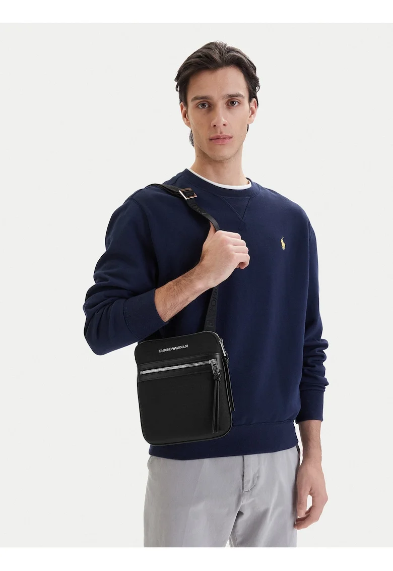 Geanta barbati,  material sintetic, negru, One Size INTL