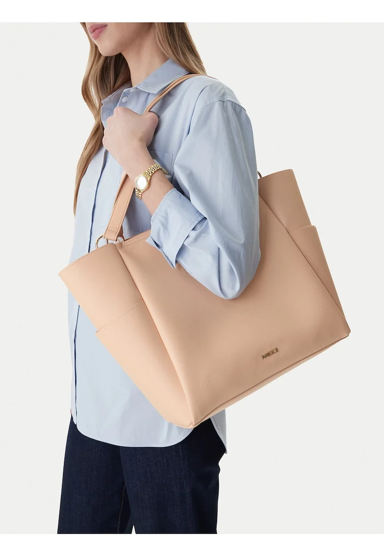 Geanta shopper  portocalie, dimensiune A4, pentru femei