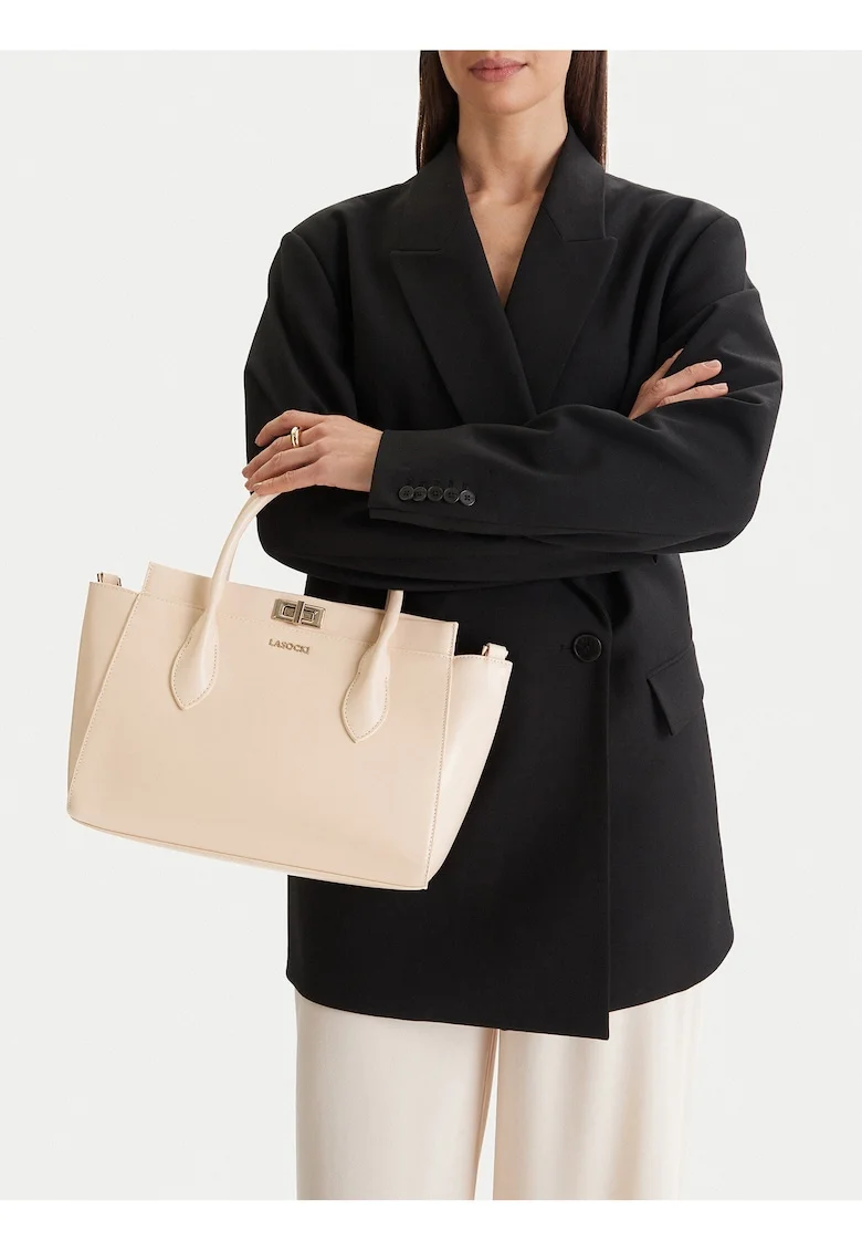 Geanta tote  bej, One Size INTL, material sintetic, format B5