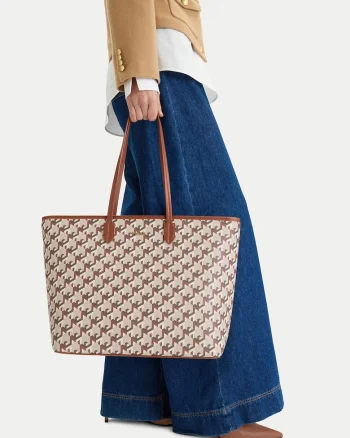 Geanta shopper,  maro, tesatura