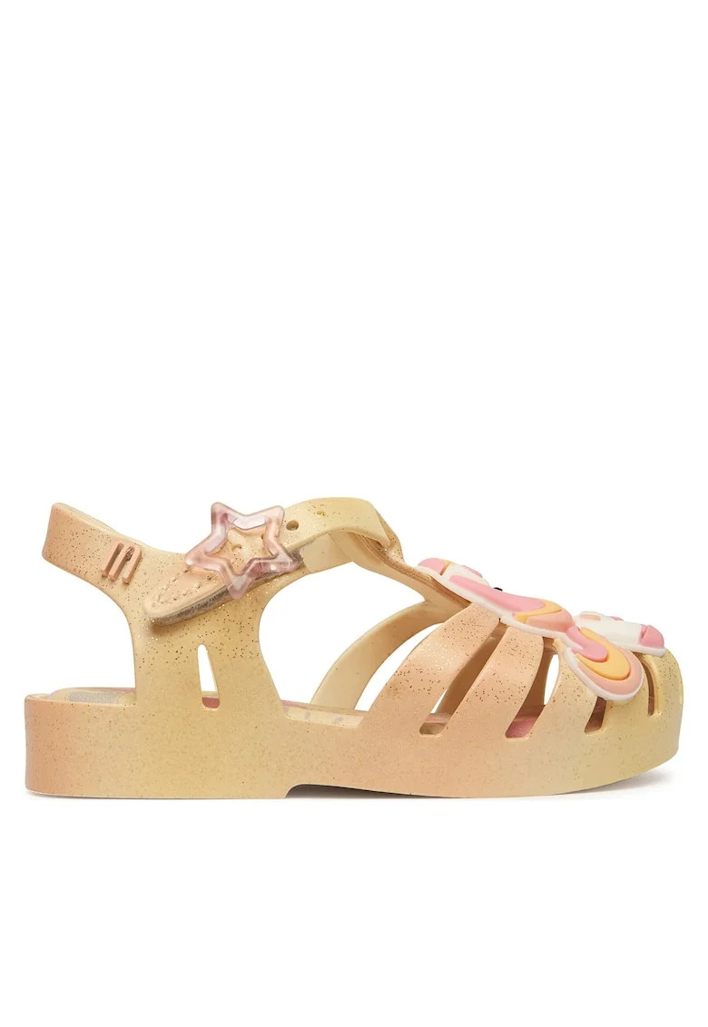 Sandale copii,  galben, material sintetic