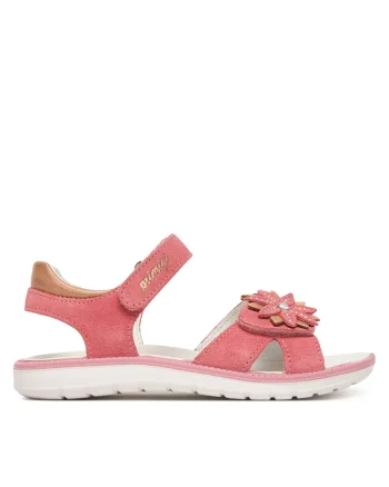 Sandale copii,  material piele naturala, roz, sistem inchidere Velcro