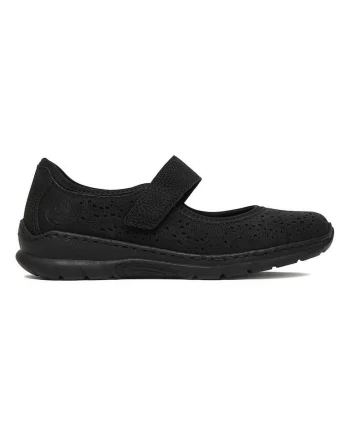 Pantofi dama,  velcro, negru, textil