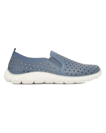 Pantofi dama,  piele naturala, albastru, talpa usoara