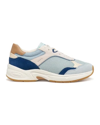 Pantofi sport de piele ecologica cu insertii de piele intoarsa, Multicolor