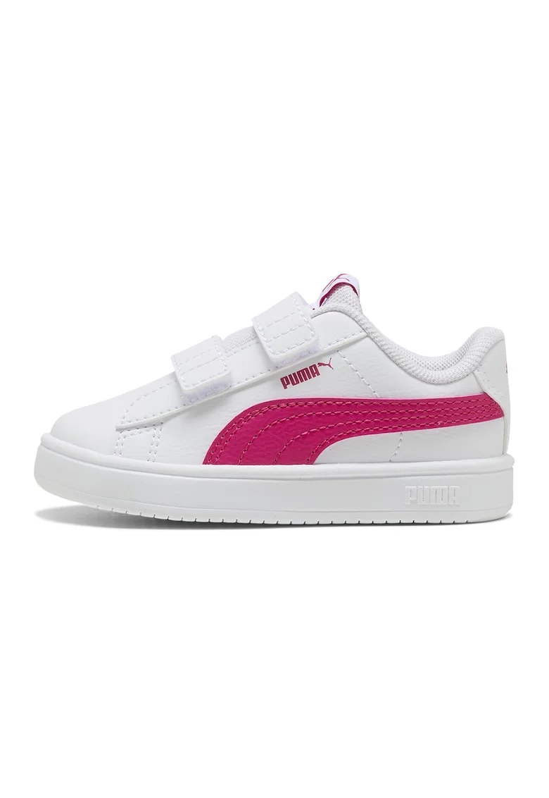 Pantofi sport Rickie de piele ecologica cu velcro, Rosu/Alb murdar