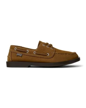 Pantofi barcuta din piele nabuc Don, Caramel
