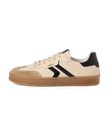 Pantofi sport de piele si piele intoarsa, Negru/Bej