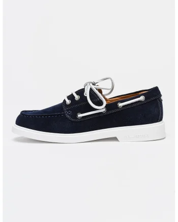 Pantofi boat din piele intoarsa Kori, Albastru ultramarin