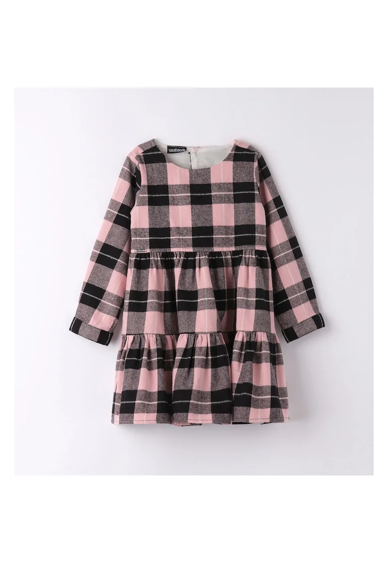 Rochie in carouri pentru fetite,  0.7226, Roz/Negru