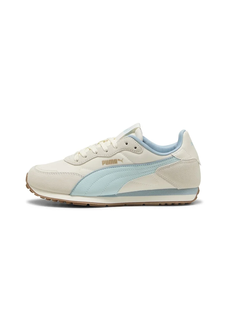 Pantofi sport Miler cu garnituri de piele intoarsa, Alb fildes/Albastru glaciar