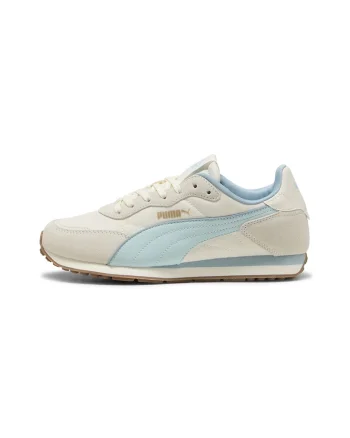 Pantofi sport Miler cu garnituri de piele intoarsa, Alb fildes/Albastru glaciar