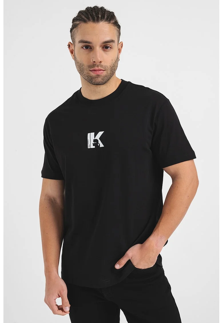 Tricou de bumbac organic, Negru/Alb optic