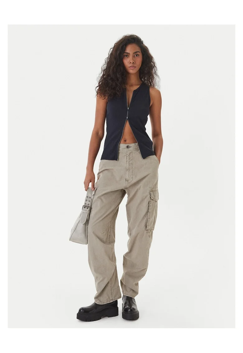 Pantaloni dama, Raw, bej, bumbac, Bej