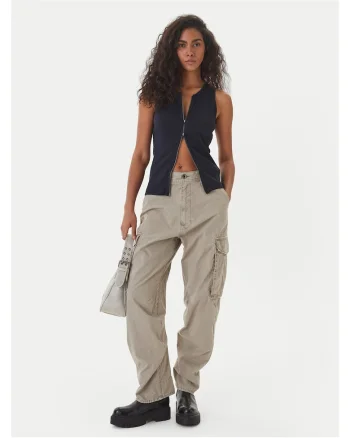 Pantaloni dama, Raw, bej, bumbac, Bej