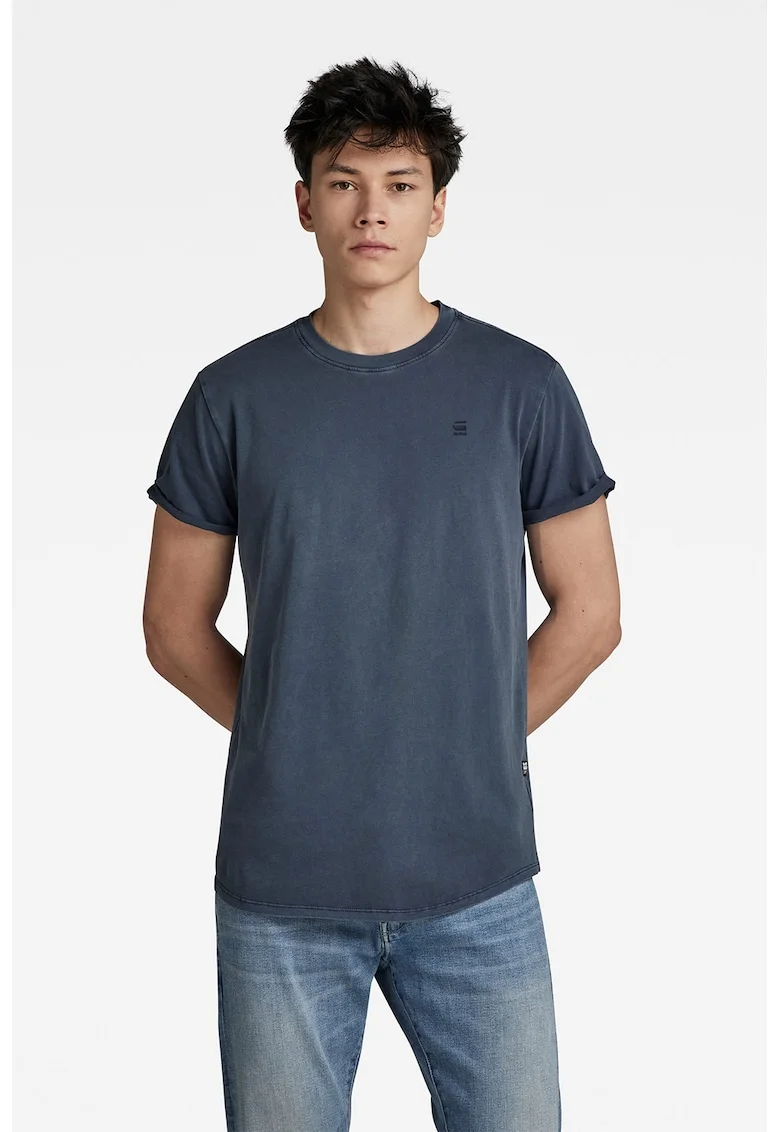Tricou relaxed fit din bumbac organic Lash, Albastru indigo
