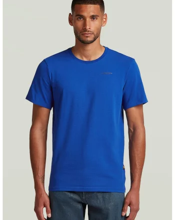 Tricou slim fit cu decolteu la baza gatului Base, Albastru royal