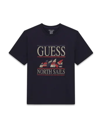 Tricou cu decolteu la baza gatului North Sails, Rosu/Bej deschis/Bleumarin