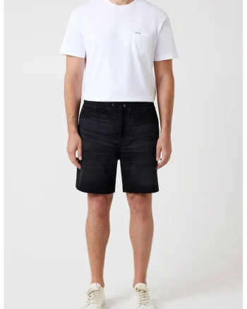 Bermude din denim cu snur de ajustare, Negru stins