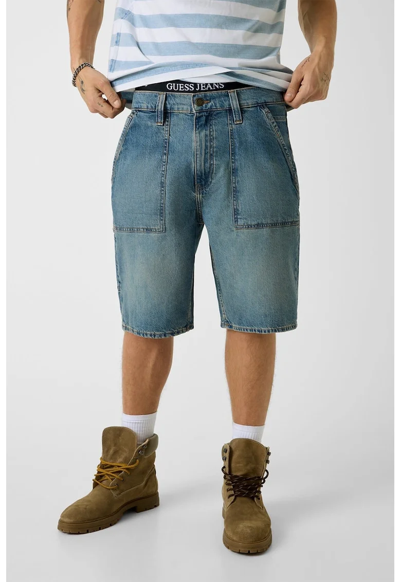 Bermude din denim relaxed fit, Albastru prafuit