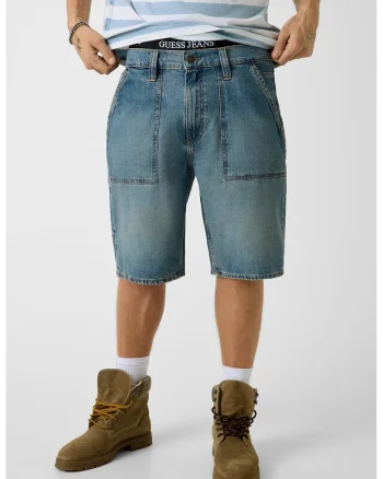 Bermude din denim relaxed fit, Albastru prafuit