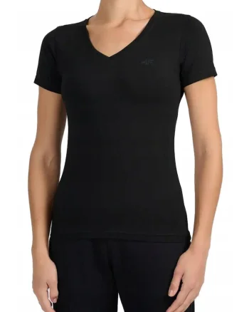 Tricou cu decolteu in V, Negru