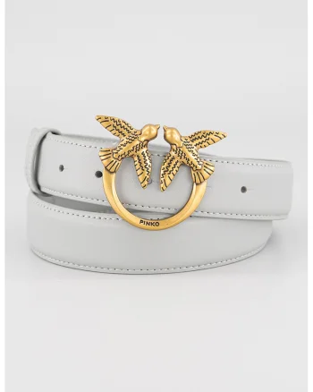 Curea din piele Love Birds, Gri grafit